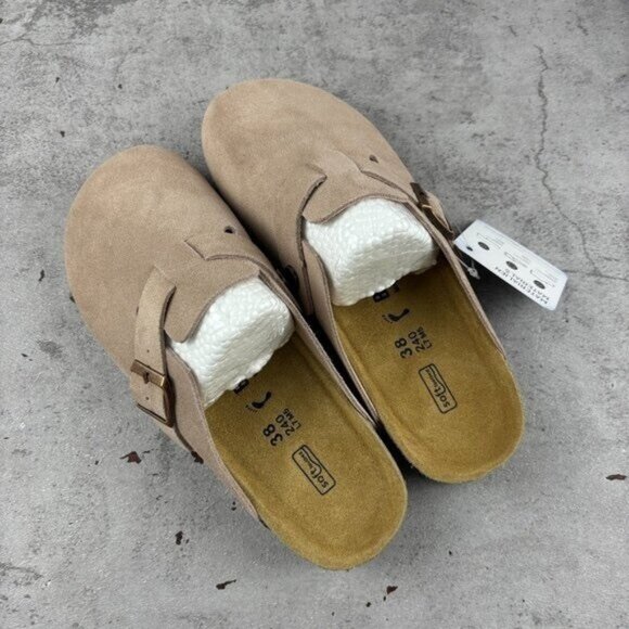 Birkenstock Boston taupe suede mule clogs - Picture 5 of 8